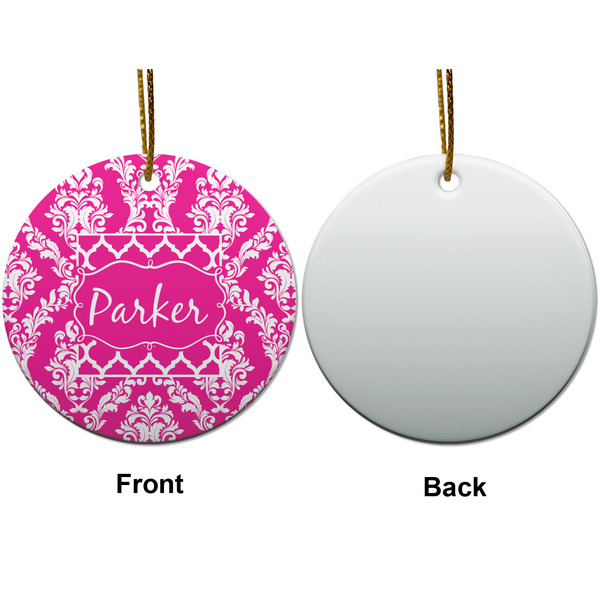 Moroccan & Damask Ceramic Flat Ornament - Circle Front & Back (APPROVAL)