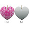 Moroccan & Damask Ceramic Flat Ornament - Heart Front & Back (APPROVAL)
