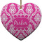Moroccan & Damask Ceramic Flat Ornament - Heart (Front)