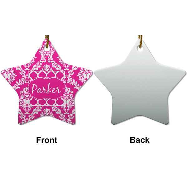 Moroccan & Damask Ceramic Flat Ornament - Star Front & Back (APPROVAL)