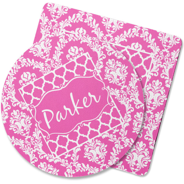 Custom Moroccan & Damask Rubber Backed Coaster (Personalized)