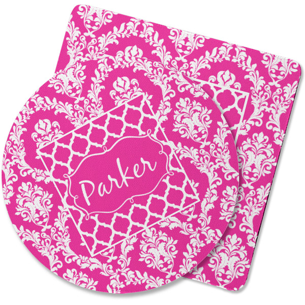Custom Moroccan & Damask Rubber Backed Coaster (Personalized)