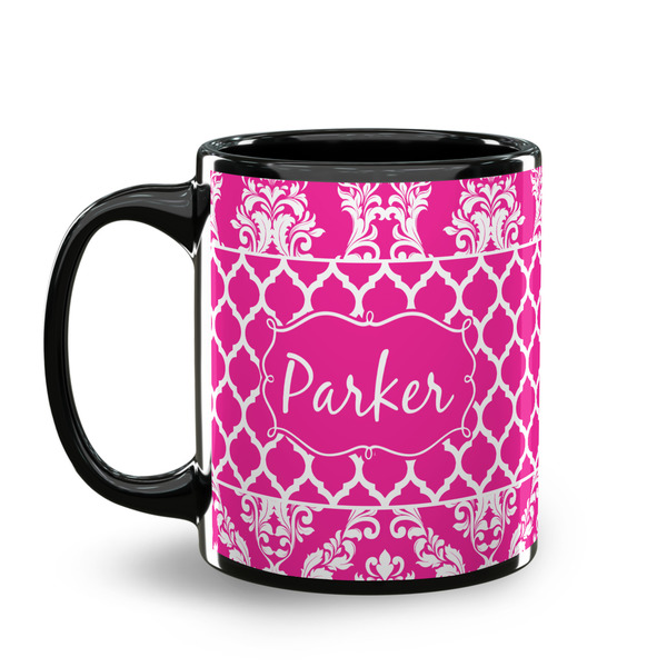 Moroccan & Damask Coffee Mug - 11 oz - Black