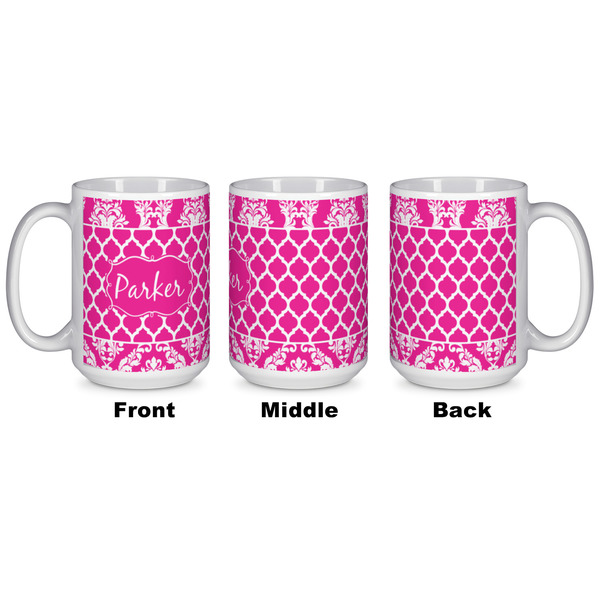 Moroccan & Damask Coffee Mug - 15 oz - White APPROVAL