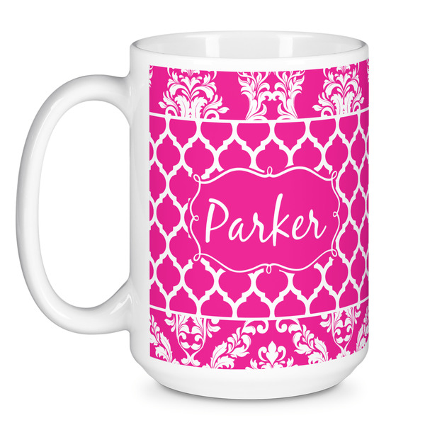 Moroccan & Damask Coffee Mug - 15 oz - White