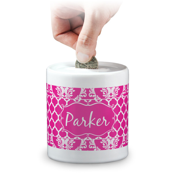 Custom Moroccan & Damask Coin Bank (Personalized)