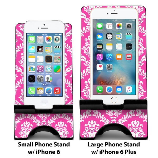 Moroccan & Damask Compare Phone Stand Sizes - with iPhones