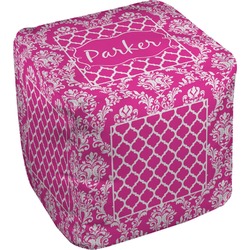 Moroccan & Damask Cube Pouf Ottoman - 18" (Personalized)