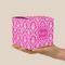 Moroccan & Damask Cube Favor Gift Box - On Hand - Scale View