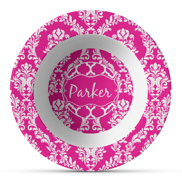 Custom Moroccan & Damask Plastic Bowl - Microwave Safe - Composite Polymer (Personalized)