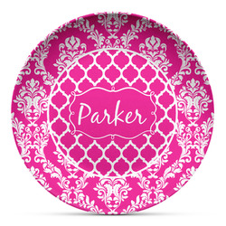 Moroccan & Damask Microwave Safe Plastic Plate - Composite Polymer (Personalized)