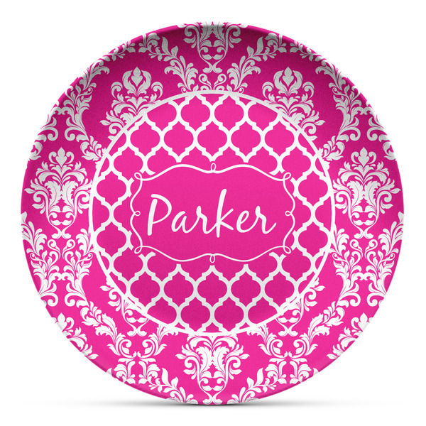 Custom Moroccan & Damask Microwave Safe Plastic Plate - Composite Polymer (Personalized)