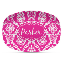 Moroccan & Damask Plastic Platter - Microwave & Oven Safe Composite Polymer (Personalized)