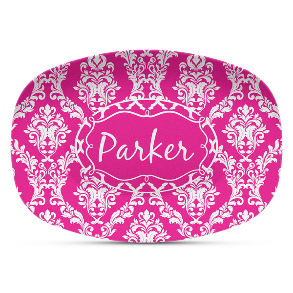 Custom Moroccan & Damask Plastic Platter - Microwave & Oven Safe Composite Polymer (Personalized)