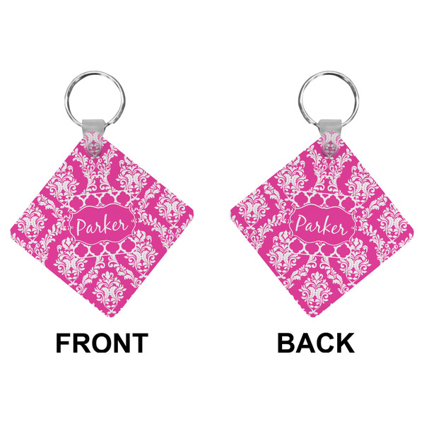 Moroccan & Damask Diamond Keychain (Front + Back)