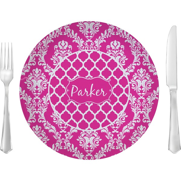 Custom Moroccan & Damask Glass Lunch / Dinner Plate 10" (Personalized)