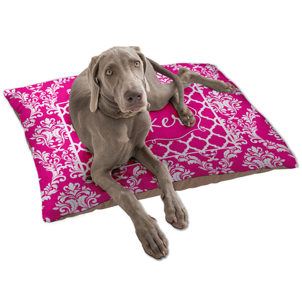 Custom Moroccan & Damask Dog Bed - Large w/ Name or Text