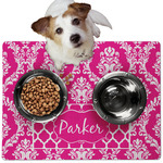 Moroccan & Damask Dog Food Mat - Medium w/ Name or Text