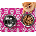Moroccan & Damask Dog Food Mat - Small w/ Name or Text