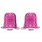 Moroccan & Damask Drawstring Backpack Front & Back Small