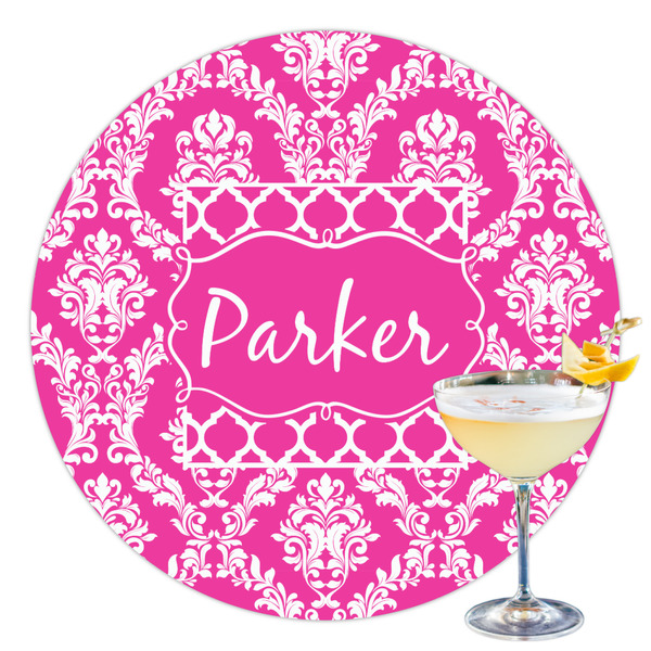 Custom Moroccan & Damask Printed Drink Topper - 3.5" (Personalized)