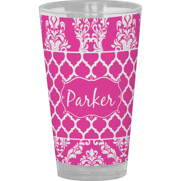 Custom Moroccan & Damask Pint Glass - Full Color (Personalized)