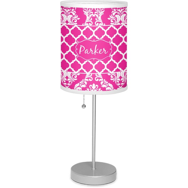 Custom Moroccan & Damask 7" Drum Lamp with Shade Linen (Personalized)