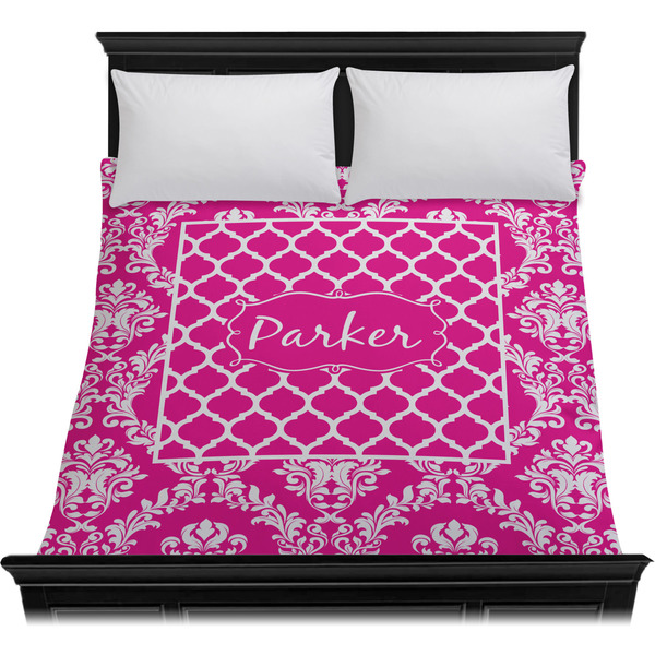 Moroccan & Damask Duvet Cover - Queen - On Bed - No Prop