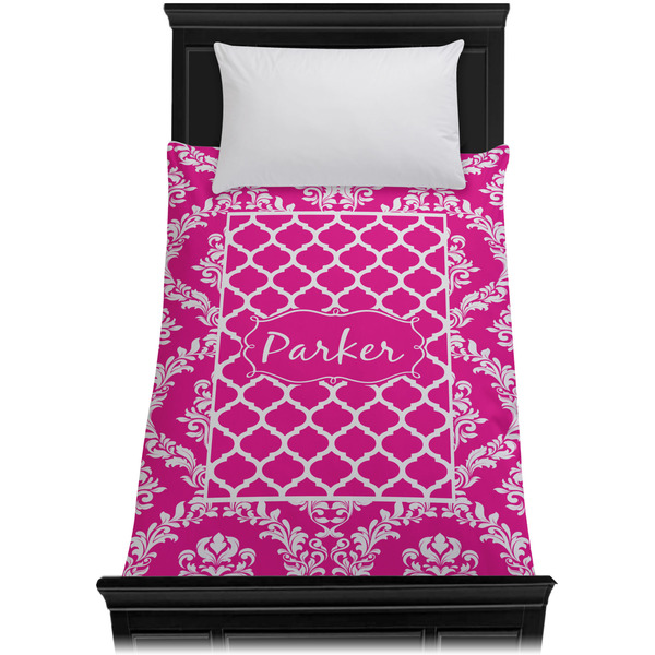 Moroccan & Damask Duvet Cover - Twin - On Bed - No Prop