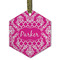 Moroccan & Damask Frosted Glass Ornament - Hexagon