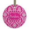 Moroccan & Damask Frosted Glass Ornament - Round