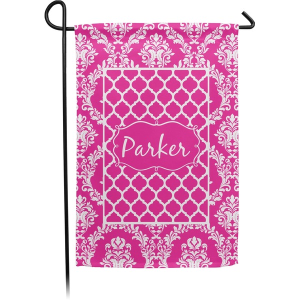 Custom Moroccan & Damask Small Garden Flag - Double Sided w/ Name or Text