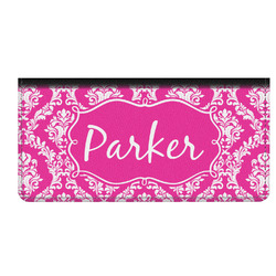 Pink & Purple Damask Genuine Leather Checkbook Cover Personalized 