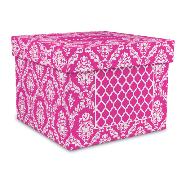 Custom Moroccan & Damask Gift Box with Lid - Canvas Wrapped - Large (Personalized)