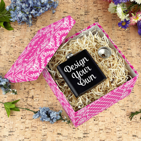 Moroccan & Damask Gift Boxes with Lid - Canvas Wrapped - Large - In Context