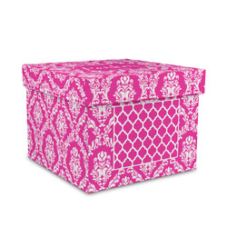 Moroccan & Damask Gift Box with Lid - Canvas Wrapped - Medium (Personalized)