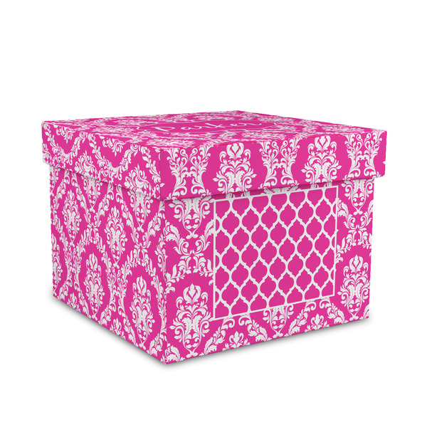 Custom Moroccan & Damask Gift Box with Lid - Canvas Wrapped - Medium (Personalized)