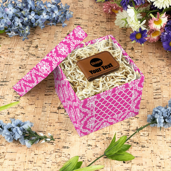 Moroccan & Damask Gift Boxes with Lid - Canvas Wrapped - Small - In Context