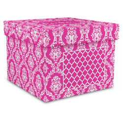 Moroccan & Damask Gift Box with Lid - Canvas Wrapped - X-Large (Personalized)