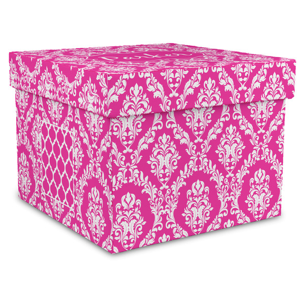 Custom Moroccan & Damask Gift Box with Lid - Canvas Wrapped - XX-Large (Personalized)