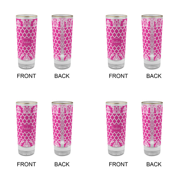 Moroccan & Damask Glass Shot Glass - 2 oz - Set of 4 - APPROVAL