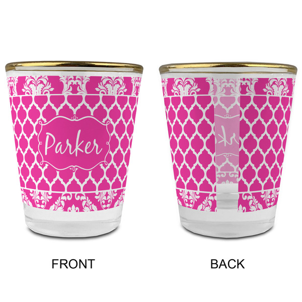 Moroccan & Damask Glass Shot Glass - with gold rim - APPROVAL