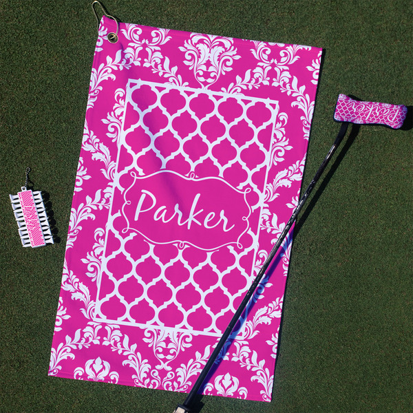 Custom Moroccan & Damask Golf Towel Gift Set (Personalized)