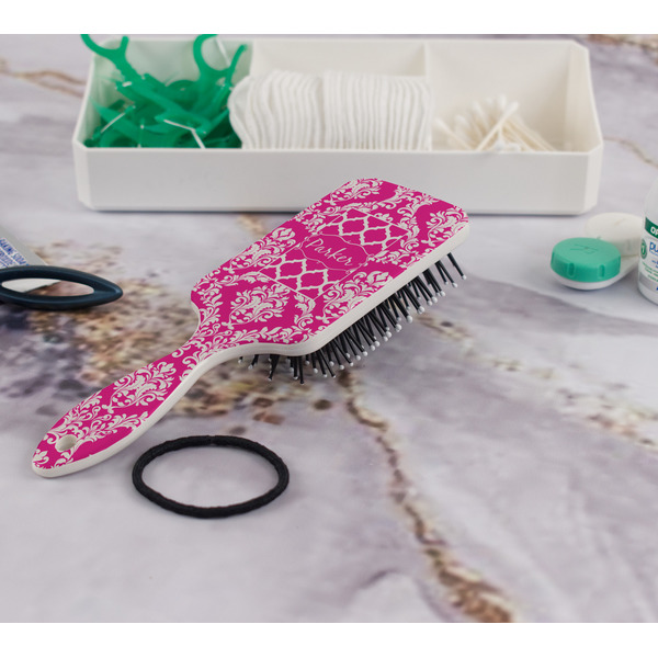 Moroccan & Damask Hair Brush - In Bathroom