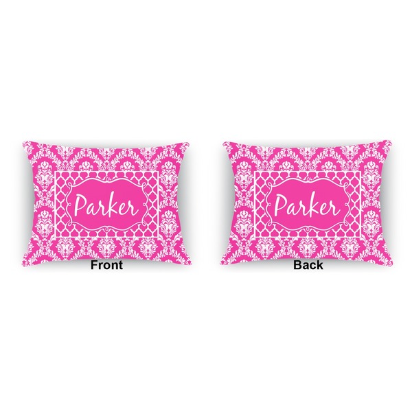 Moroccan & Damask  Indoor Rectangular Burlap Pillow (Front and Back)