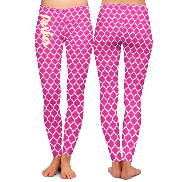 Moroccan & Damask Ladies Leggings - Front and Back
