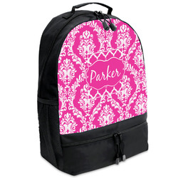 Moroccan & Damask Backpacks - Black (Personalized)