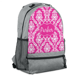 Moroccan & Damask Backpack - Grey (Personalized)