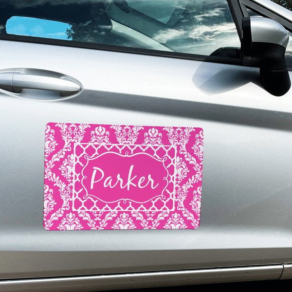 Moroccan & Damask Large Rectangle Car Magnets- In Context