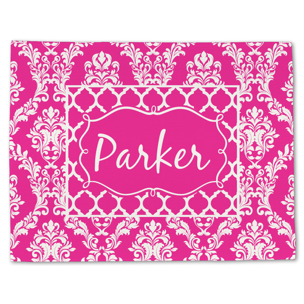 Custom Moroccan & Damask Single-Sided Linen Placemat - Single w/ Name or Text